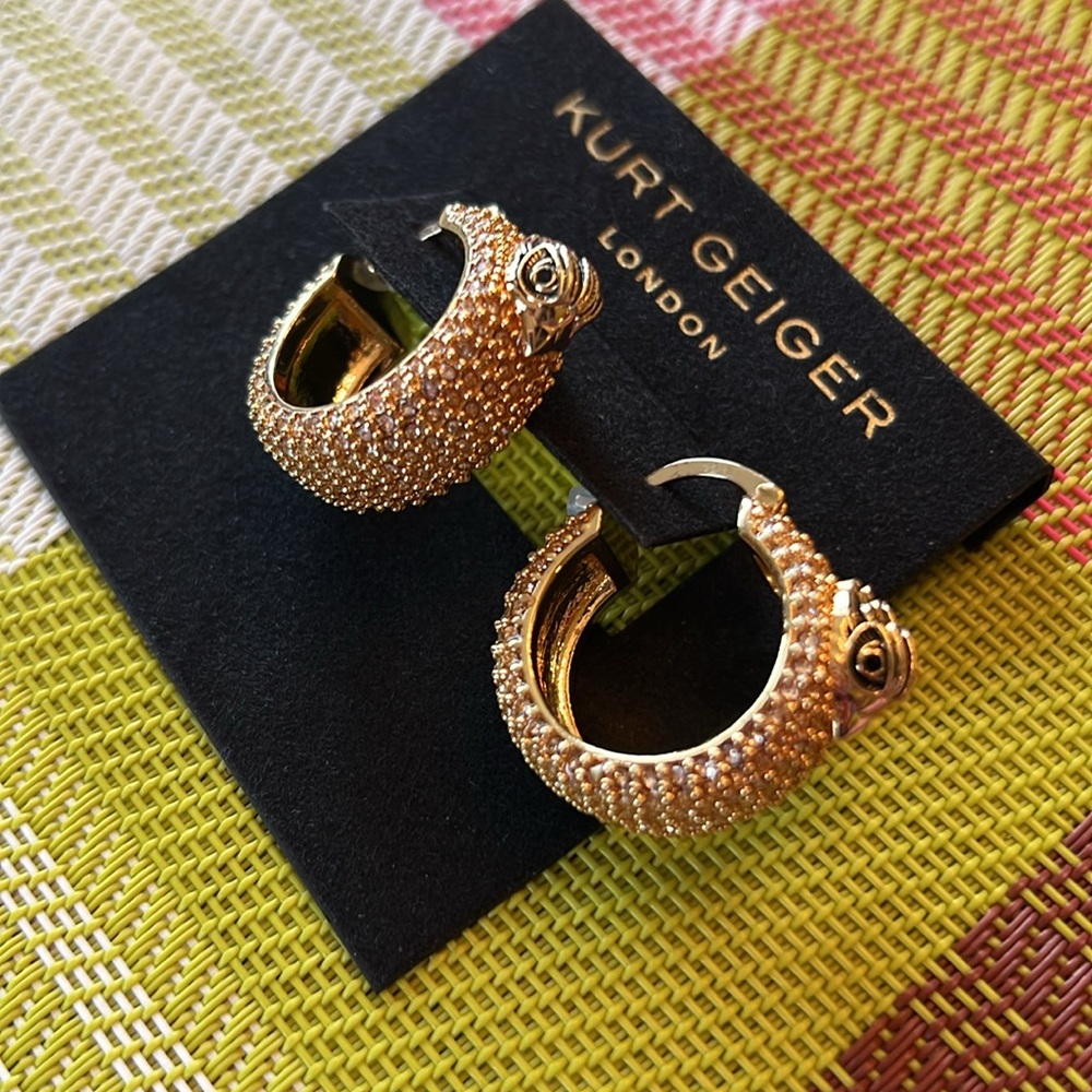 Kurt Geiger eagle pave Bird Hoop Earrings bohemian